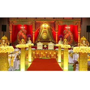 การตกแต่งเวทีงานแต่งงานราชวัติ ชุดเวทีงานเลี้ยงฉลองงานแต่งงานแบบศรีลังกา ชุดเวทีพิธีสวมแหวนแต่งงานแบบใต้ทิศ นิวยอร์ก - Product Image 1