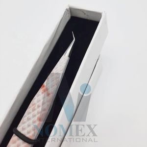 Pinzas de pestañas con punta puntiaguda de 45 grados personalizadas, herramienta de belleza probada a mano de acero inoxidable sólido con recubrimiento en polvo para el cuidado personal - Product Image 6