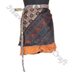 Mini jupe portefeuille réversible multicolore, vêtement pour femmes, tendance - Product Image 5