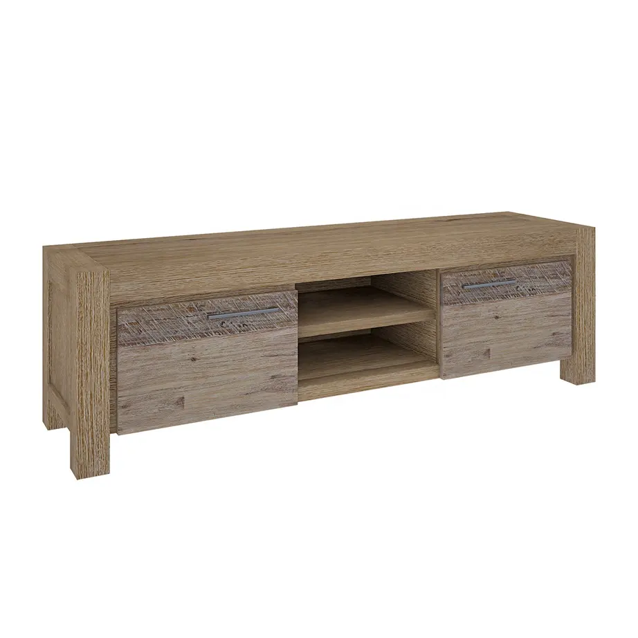 Vietnam Custom Made Simple Uk Ontwerp Geborsteld Zag Afwerking 3 Lades Massief Houten Tv Stand