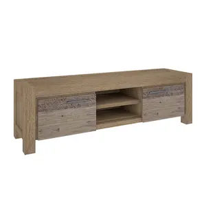 Vietnam Custom Made Simple UK Design Brushed Saw Finishing 3 Drawers Solid Wood TV Stand