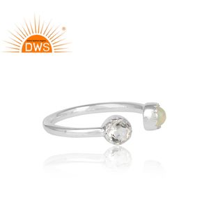 Opale éthiopienne naturelle et Quartz, pierre précieuse, en argent Sterling 925, fabrication de bijoux, nouvelle collection - Product Image 3