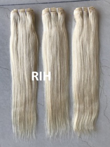 Extensiones de cabello Remy indio Rubio natural de 18 pulgadas, cabello humano virgen de calidad superior sin procesar, estilos de ondas rectas - Product Image 3