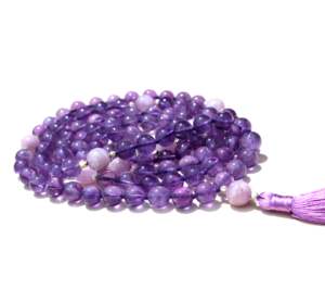 Energized Prayer Beads <b>Rosary</b> Amethyst 6mm Natural 108 Mala Beads Long <b>Necklace</b> Knotted Yoga Jewelry Men Tassel Tie-In Women's - Product Image 2