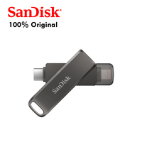 100% Asli SanDisk IXpand Luxe SDIX70N 256G untuk Apple iPhone iPad & Tipe-C OTG USB 3.1 Flash Drive