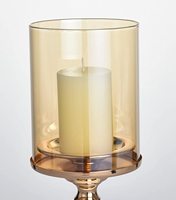 KSN Weißes Glaskeramik Modernes Handgefertigtes Kerzenhalter-Set 3-teilig Heimdekoration Säulenform Glänzendes Gold-Finish Gebürsteter Stahl Ostern