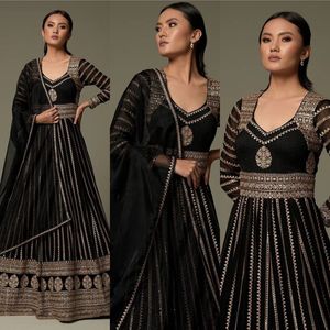 Vestido largo AnarkaLong li, cosido con Dupatta a juego para temporada festiva y ocasión especial para niñas, vestido de diseñador de gorgette - Product Image 3