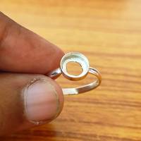 Bague de sertissage vide en argent sterling S925, forme ronde de 10 mm, sans pierre, pour création de bijoux DIY, fournisseur de bijoux fins