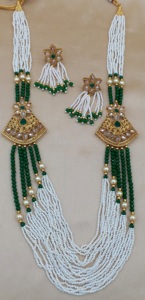 Stylist Hạt Pha Lê Dài Đính Với Vòng Cổ Kundan Ngược Với Bông Tai - Product Image 2