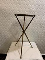 Table basse pliante en laiton pur avec plateau rond et pieds croisés, mobilier moderne pour salon, portable et détachable