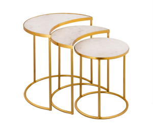 Table basse extensible en marbre, tendance 2021, table basse moderne de luxe élégante en métal pour salons et chambres - Product Image 1