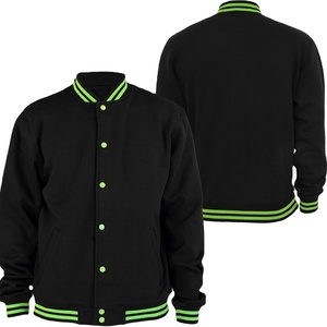 Haute Qualité Logo Personnalisé Noir Laine Letterman Bomber En Cuir Manches Vestes De Baseball - Product Image 1