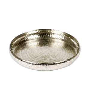 Bol de service rond décoratif moderne en métal marron et blanc pour la décoration de centre de table de mariage - Product Image 5