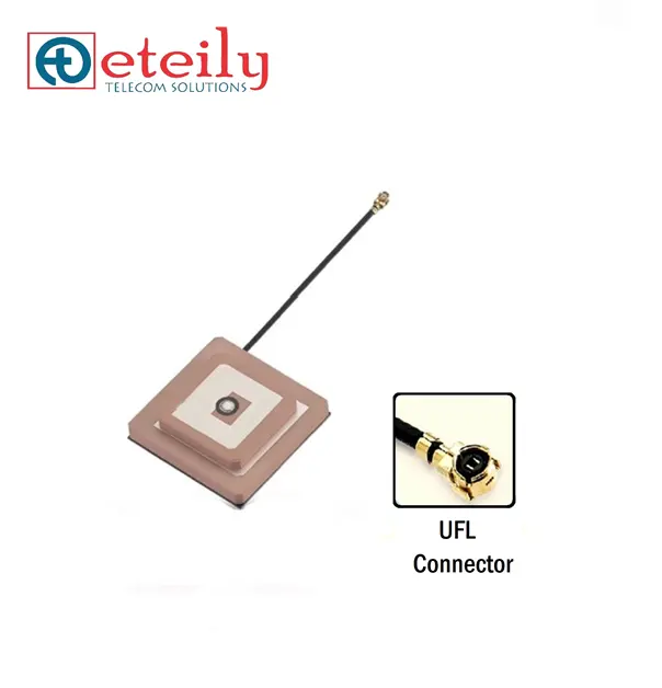 Antena de parche de cerámica activa, dispositivo compacto de alta calidad con GPS, IRNSS, 25x25, con Cable de 1,13mm y conector UFL para aplicación interna