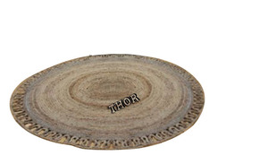 Tapis de jute rond réversible naturel Style de ferme pour la décoration intérieure dans le salon, la cuisine ou la voiture Prière - Product Image 5