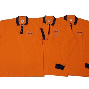 Camisa de manga larga para hombre, tejido de punto de poliéster/algodón teñido liso ecológico de alta calidad, transpirable de secado rápido - Product Image 3