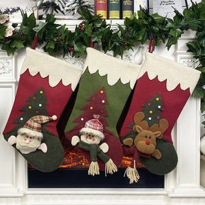 Wholesale Custom <b>Christmas</b> <b>Stockings</b> Made of Wool With <b>Christmas</b> Decoration - Product Image 3