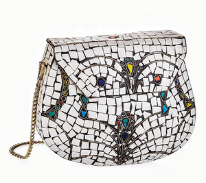 Bolso de mano de mosaico de metal hecho a mano de diseño único de alta calidad para mujeres y niñas bolso vintage a precio al por mayor de LUXURY CRAFTS - Product Image 4