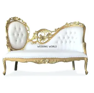 Newest Designed Metal Wedding Couch Different Shaped Exclusive Texture Big Size Two Sitter Gold Plated Metal Wedding Couch