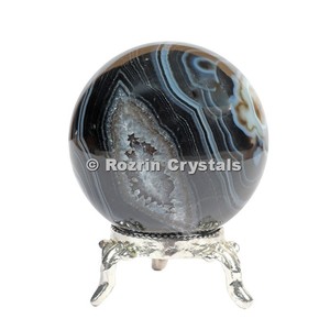 Pierres précieuses naturelles Onyx, sphère noire de grande marque - Product Image 1