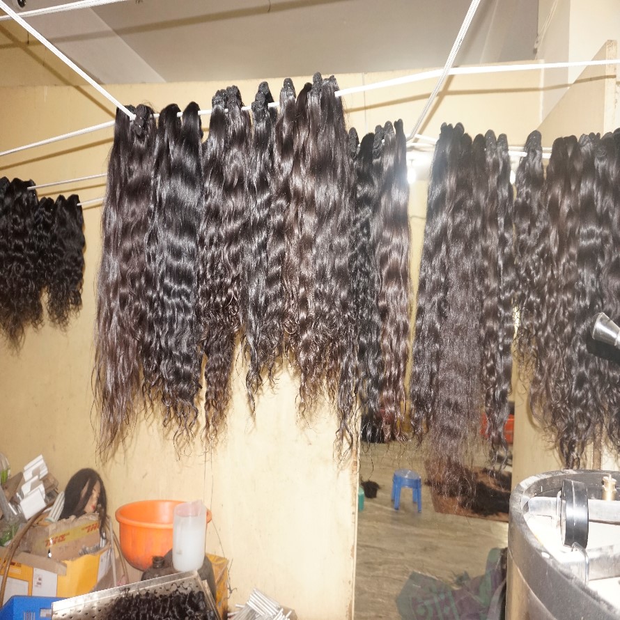 Rambut India mentah tidak diproses 100% kutikula alami sepenuhnya selaras dari satu DONOR tunggal ekstensi rambut tahan lama