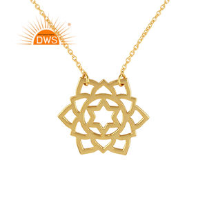 Anahata Chakra colgante collar 18K chapado en oro collar de plata esterlina para mujer regalo para ella - Product Image 1