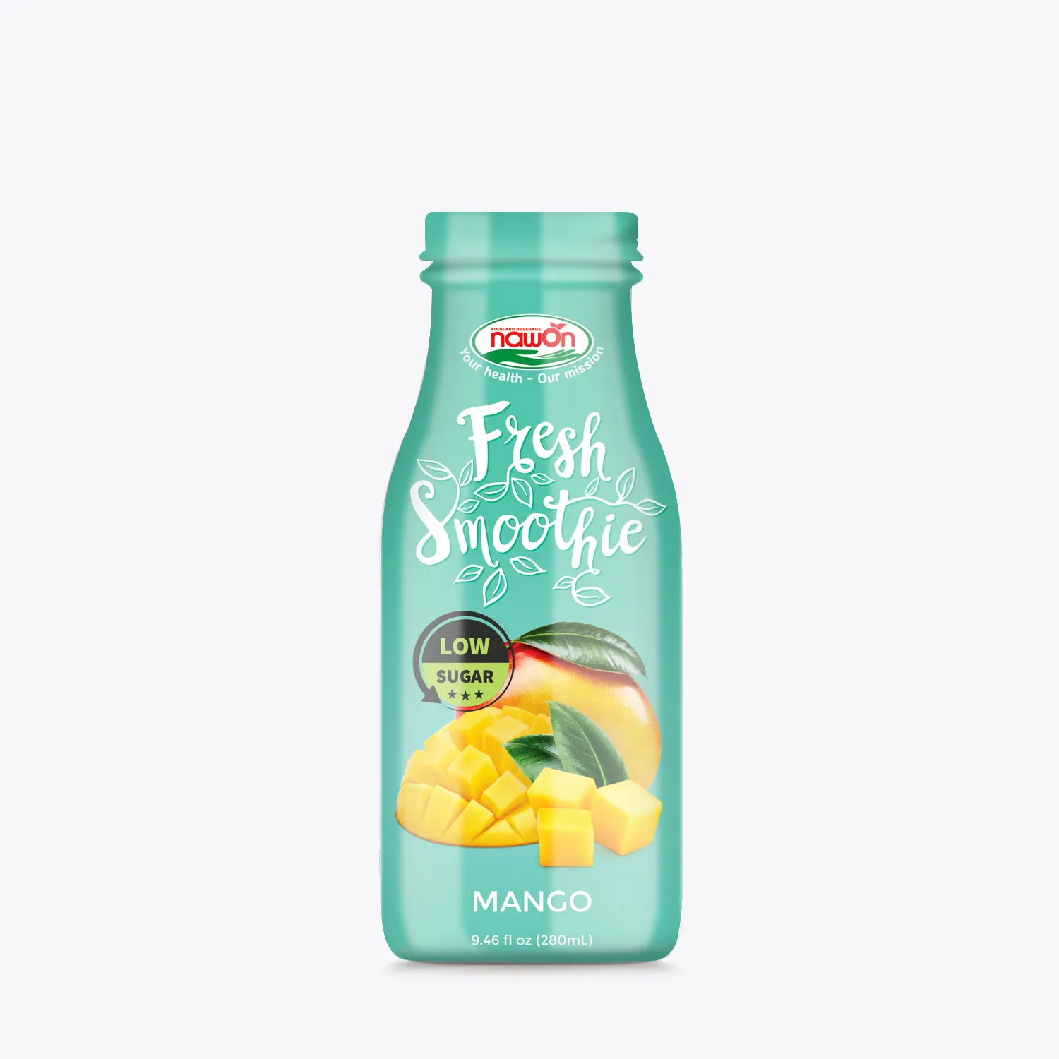 280ml NAWON Fresh Smoothie Mango Juice Glass Bottle Sugar Free Mango Juice Drinks OEM ODM Beverage Manufacturer