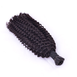 Raw Single Drawn Indian Hair Remy Kinky Curly I Tips Nano Tips K Tips <b>Micro</b> Link 100g Hair Bundles Closures Wigs Ponytails - Product Image 3