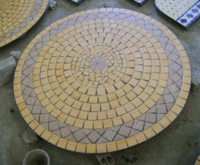 Ensemble de table et de chaises rondes d'extérieur modernes, pliables, en ciment et en pierre, meubles de jardin écologiques