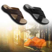 Sandales décontractées en cuir antidérapantes et confortables pour hommes, avec logo OEM, tendance, pour la maison et l'extérieur