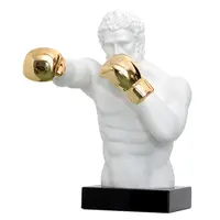 Toptan fiyat reçine heykel boks Retro heykelcik Boxer heykeli heykel