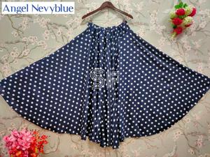กระโปรงยาวราคาถูกจำนวนมากขายส่งที่นิยมมากที่สุดกระโปรงยาวเอวสูงยืดเจอร์ซีย์ถักบานกระโปรง MAXI ลายจุดสีดำและสีขาว - Product Image 5