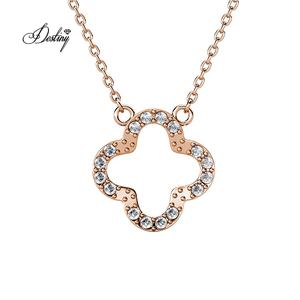 Daisini argent sterling 925 orné de cristaux Swarovski collier pendentif trèfle porte-bonheur à quatre feuilles pour femme - Product Image 1
