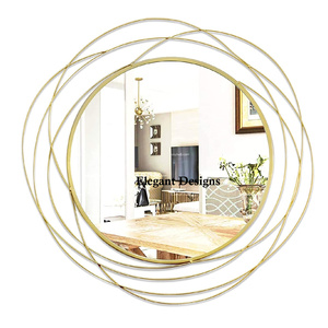 Miroir mural galvanisé de forme ronde élégante classique décor de maison bon marché fantaisie de haute qualité - Product Image 3