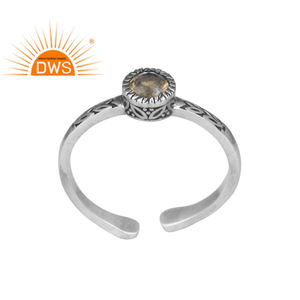 Anillo de piedras preciosas de labradorita llamativa de Plata de Ley 925 oxidada para mujer, fabricante de joyas, Colección clásica - Product Image 1