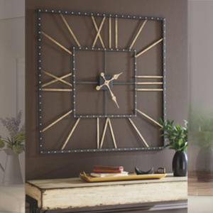 Metallic Art Square Brown Stainless Steel Wall Clock For Home Decoration - Product Image 4
