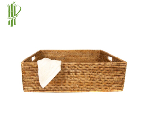 Naturel Plateau En Rotin À La Main Panier De Rangement Pour Salle De Bains Et Cuisine Décor À La Maison - Product Image 4