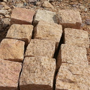Vàng Granite <span class=keywords><strong>Cube</strong></span> Cobble lát đá tự nhiên ngoài trời cảnh quan vườn vỉa hè Con Đường bán buôn đường lái xe đậu xe - Product Image 2