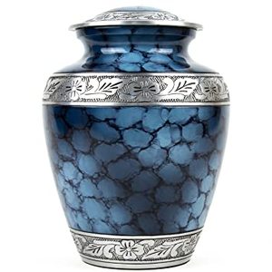 Urn gravée à texture de feu bleue pour adultes, abat-jour moderne et personnalisé, en aluminium, à bas prix - Product Image 1