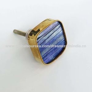 Perilla de Mueble para Cómoda de Cocina, Color Azul Pacífico, Calidad Premium, Acabado Dorado Vintage, Perilla de Latón para Gabinete, Tiradores para Armarios - Product Image 2
