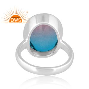 Venta caliente plata esterlina fina Natural Bio Alejandrita doblete cuarzo piedra preciosa anillo apilable joyería para mujer regalo para ella - Product Image 4