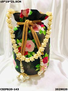 Stylish Multi-Color Floral Ladies Evening Bag <b>Wedding</b> Giveaway Potli Batwa/Batua Bag - Product Image 5