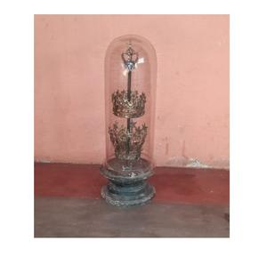 มงกุฎโบราณพร้อมโดมแก้วไม้สำหรับตกแต่งบ้าน - Product Image 5