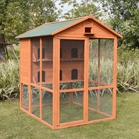Cage à oiseaux en bois de pin massif et de style pir, étui vintage en bois pour grand oiseau volant, maison accessoire d'intérieur