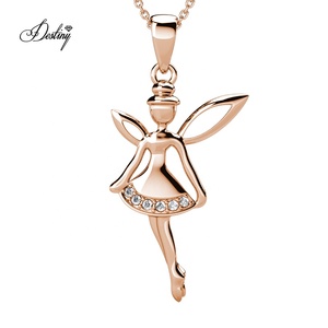 Piccolo fiore fiabe ciondolo dasini gioielli in argento Sterling/ottone impreziosito da cristalli Swarovski <span class=keywords><strong>collana</strong></span> all'ingrosso - Product Image 4