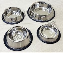 Cuencos de agua para comida de perro, Juego de 4 cuencos de acero inoxidable para alimentación de perro, bebida de agua dulce cromada - Product Image 1