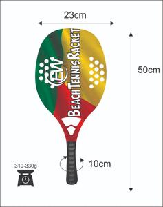 Raquettes de beach tennis et de padel sur mesure, face en fibre de carbone et verre, longueur 50 cm, poids 310-330 g, logos, combinaisons de couleurs - Product Image 3