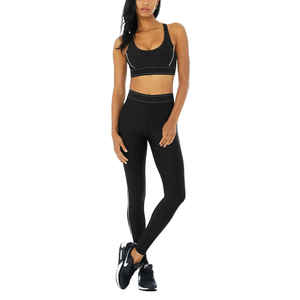 Conjunto de Sujetador deportivo negro para mujer, mallas de Fitness, Yoga, entrenamiento, 2 piezas, para exteriores - Product Image 6