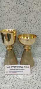 ทองเหลืองด้านล่างสลัก Chalice คริสตจักรอุปกรณ์ Brassworld อินเดีย - Product Image 6