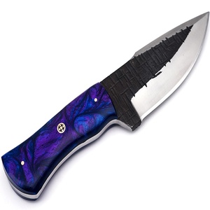 Couteau de chasse en acier à haute teneur en carbone, avec lame en résine forgé à la main de 8 pouces, couteaux Sm manche de feuille (smk1441) plat Grand 5mm - Product Image 1